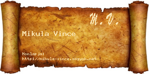Mikula Vince névjegykártya